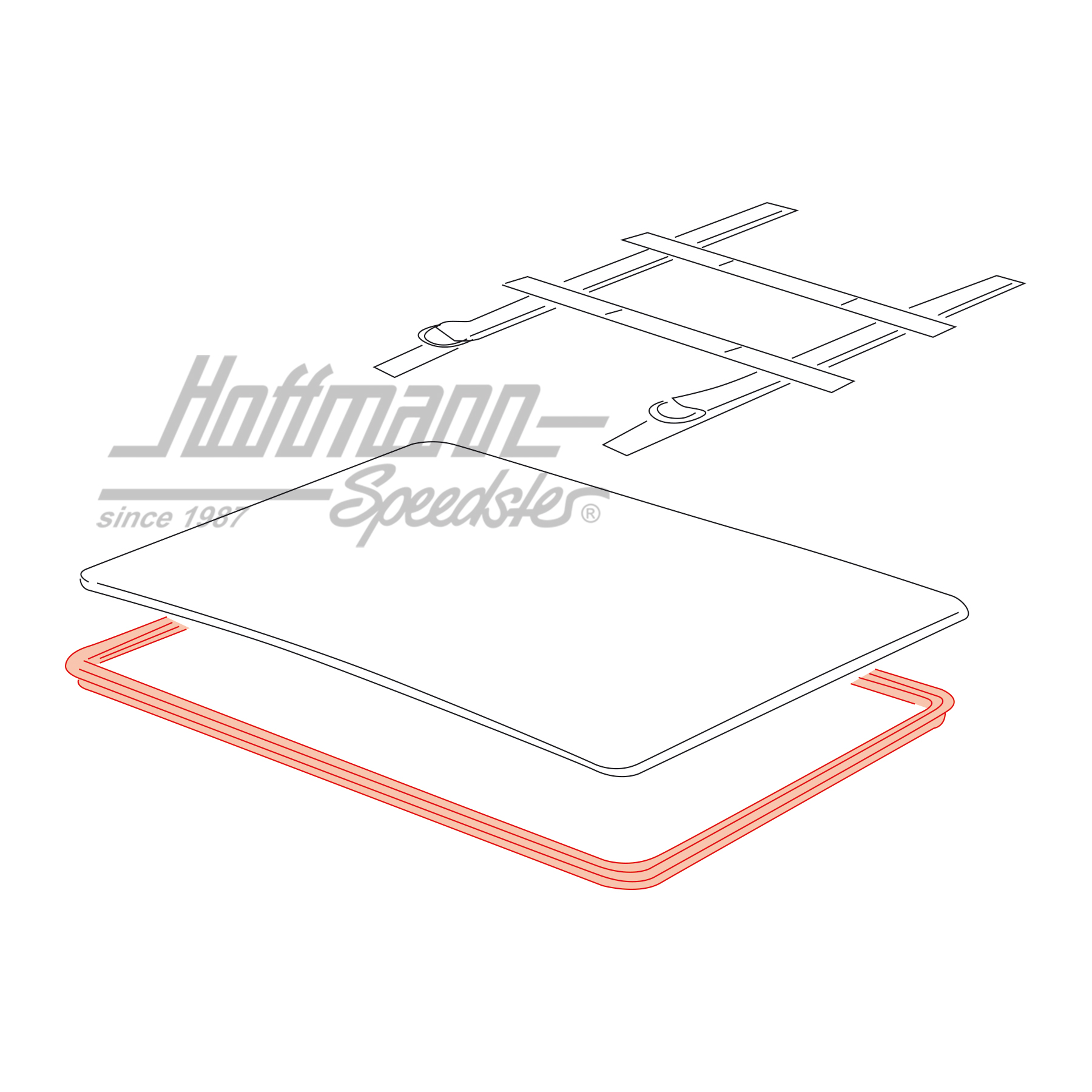 Seal, sliding roof, 944/968, 86-95                                                                  