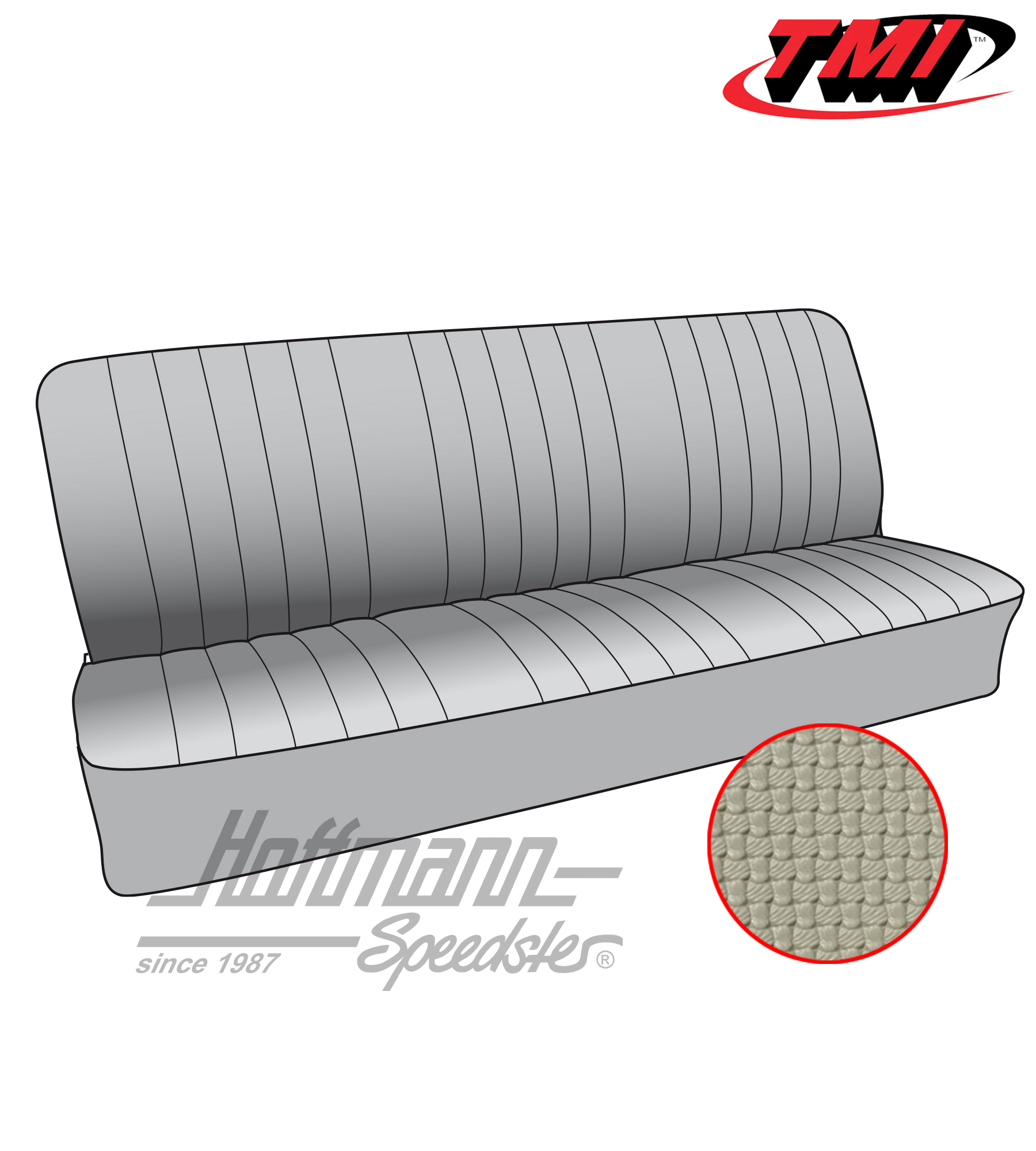 Seat upholstery, rear bench, 50-67, off-white | 43-2121-05 | 098-0670-50