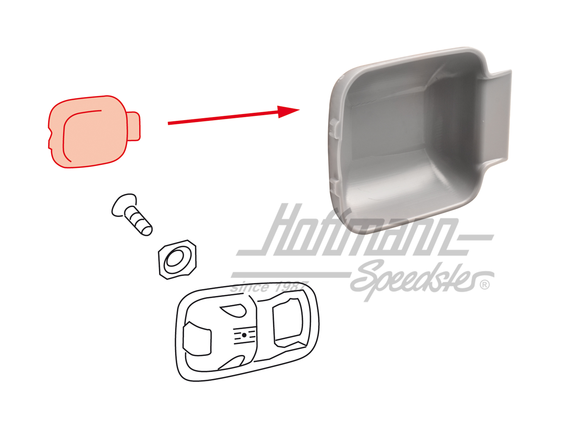 Inner door handle guard, grey | 311 837 247 GY | 020-2320-09