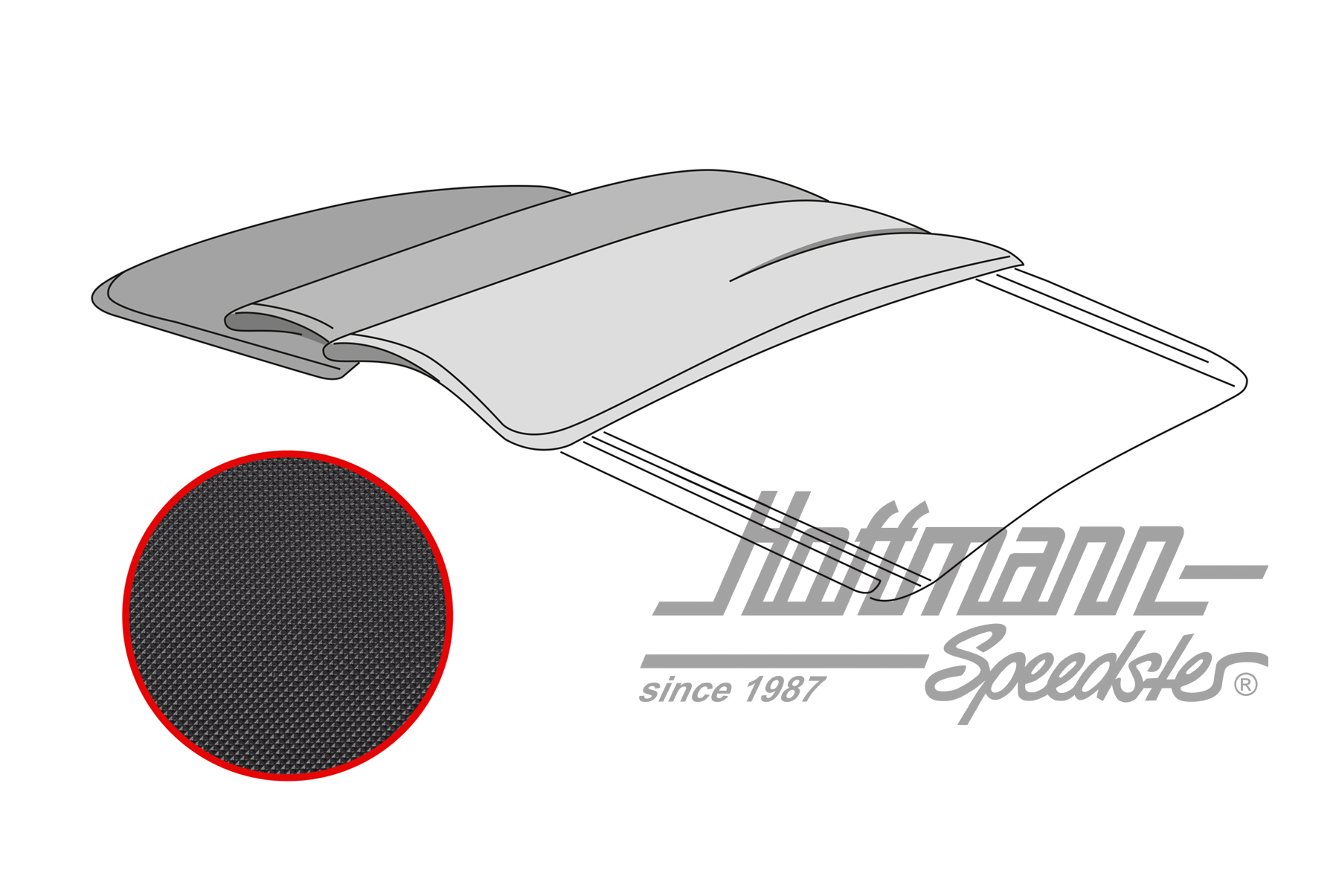 Folding roof cover, Bus T1, Vinyl, black | 22-2115-40 | 098-1260-11