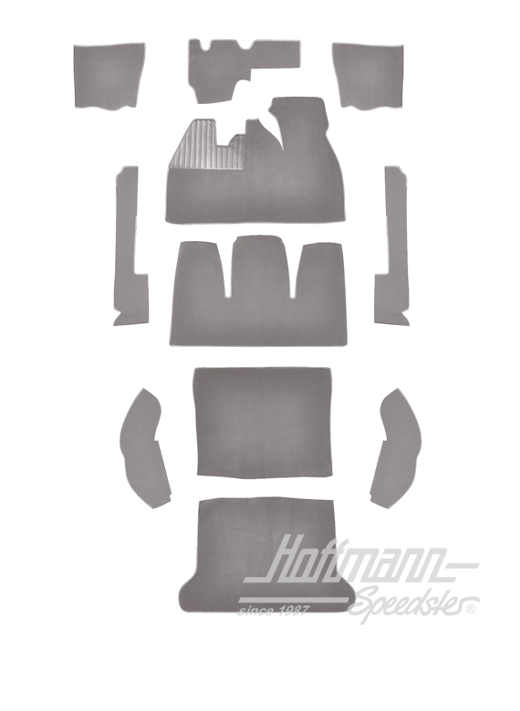 Carpet kit, Beetle Sedan, 8.68-7.72, grey |  | 026-5523