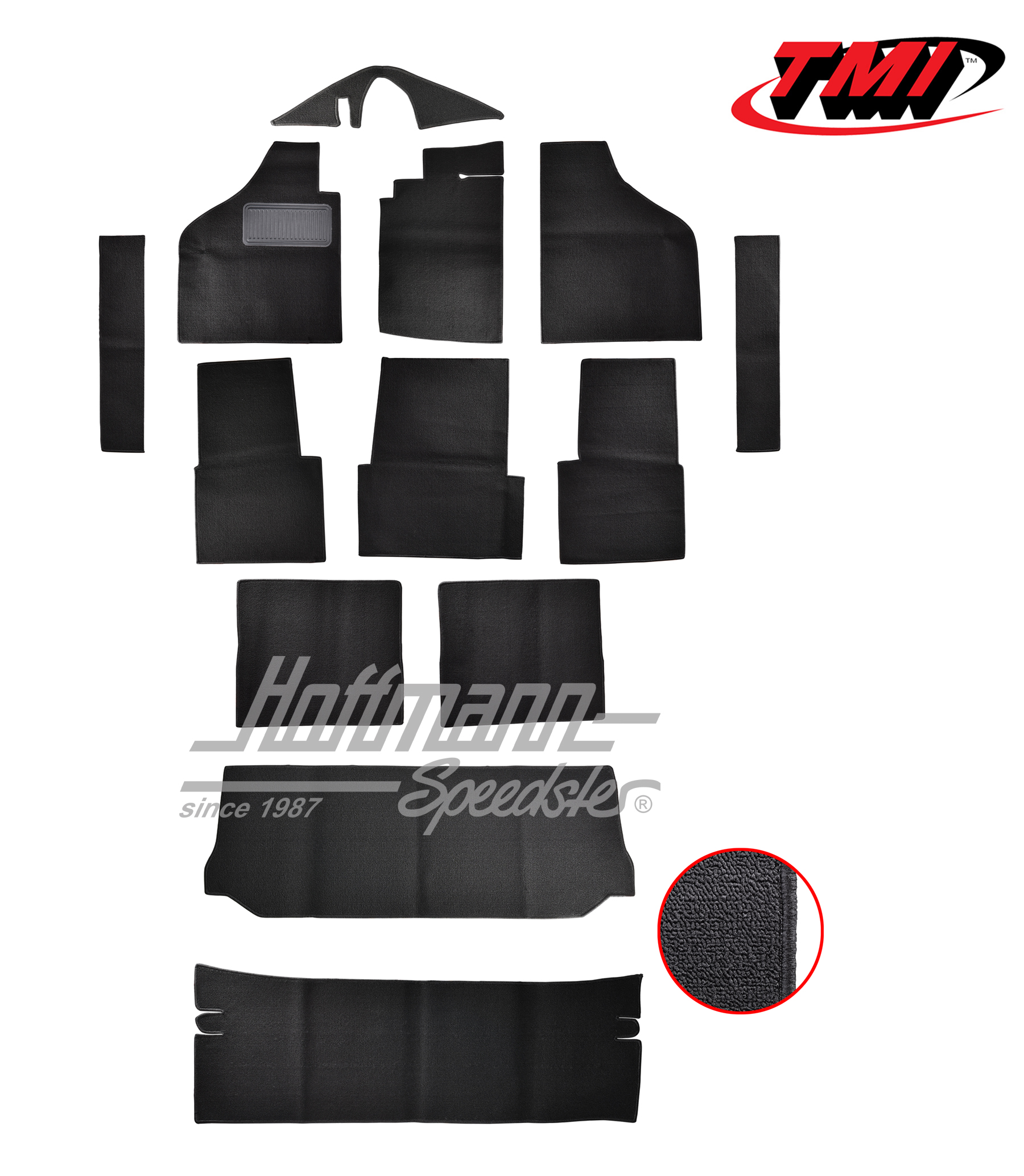 Carpet kit, Type 181, black | 34-1406-301 | 080-5070-30