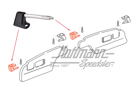 Sun visor retainer, 911, left                                                                       