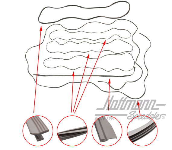 Seal kit, lamella window, Bus T2                                                                    