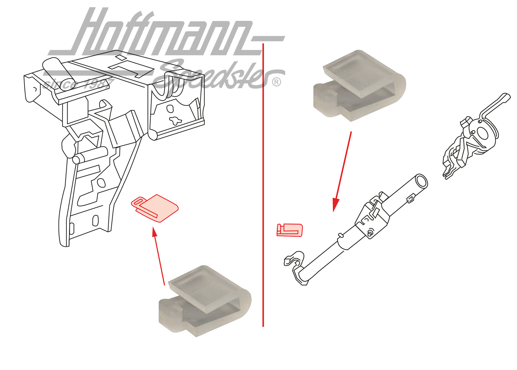 Rubber bump, clutch pedal, column tub
e | 171 721 989 | 170-0900-10