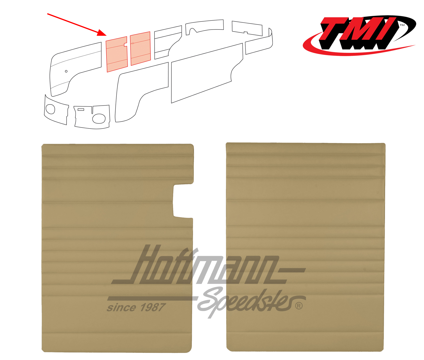 Hinged door trims, 55-67, beige | 10-2113-14 | 098-0570-05