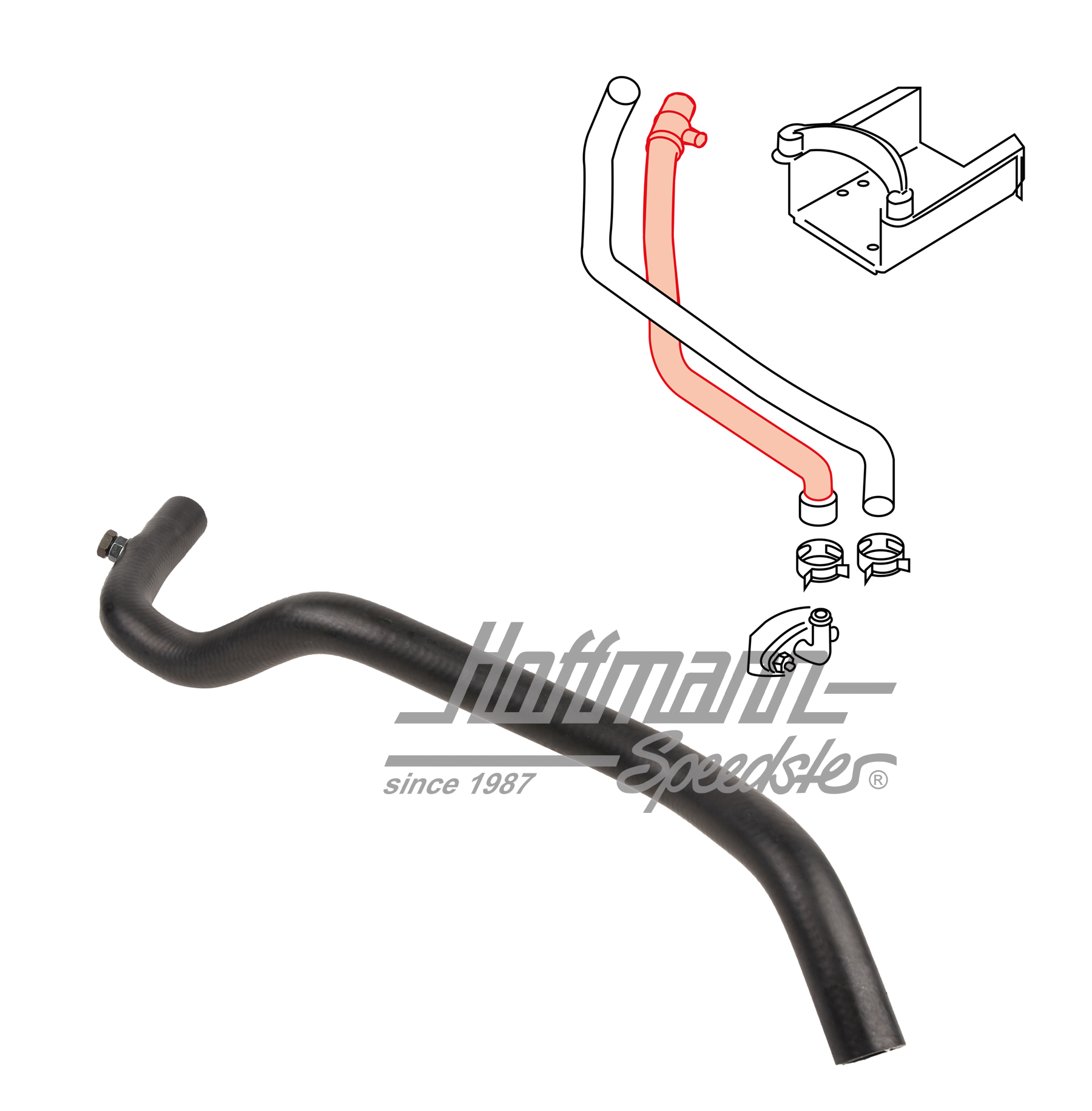 Cooling-water hose, 2.4D/2.5, 90-03 | 074 121 073 AC | 401-1930-14