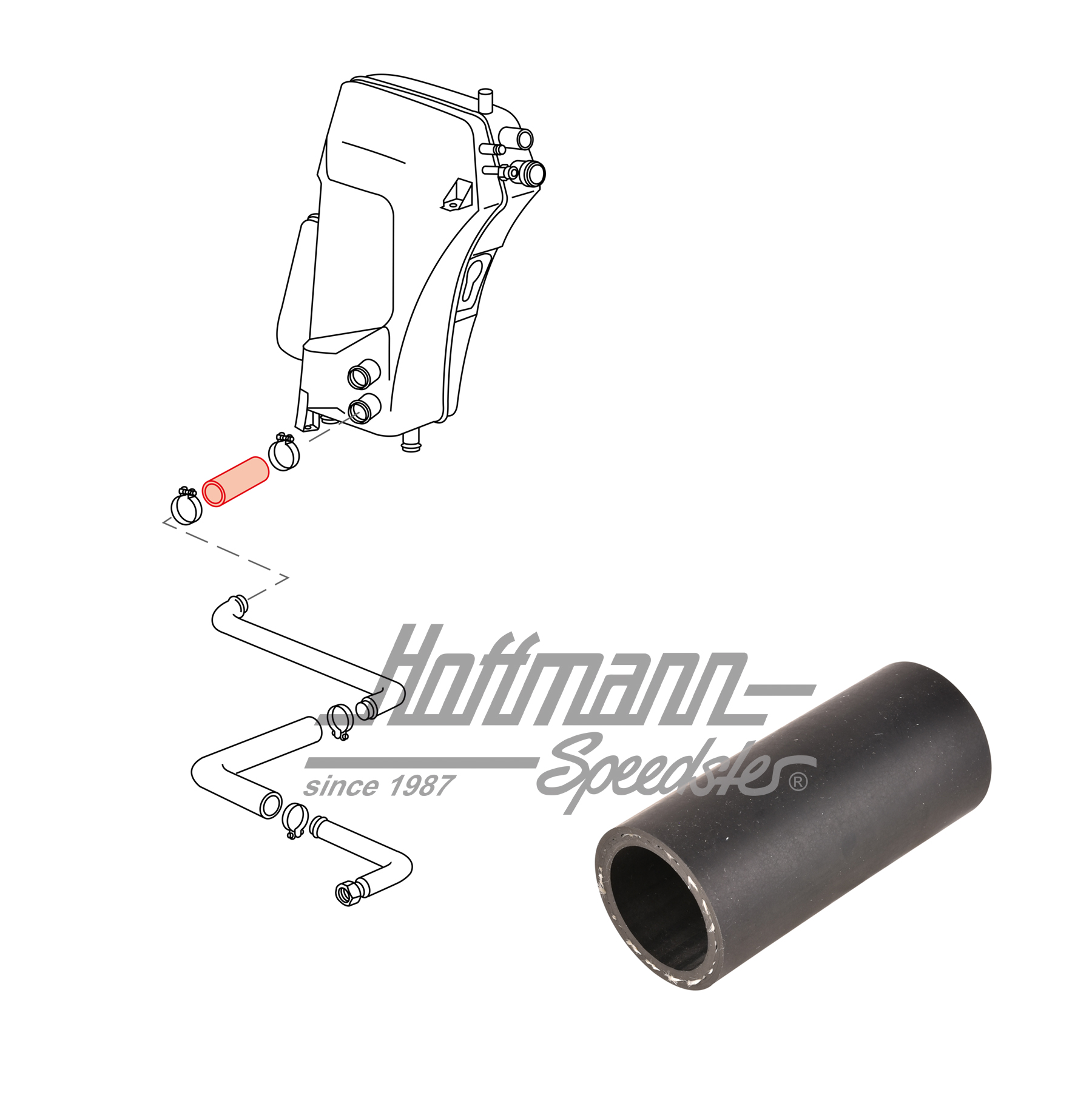 Oil hose, oil tank, bottom connection, II | 964 207 217 00 | 530-0549-46
