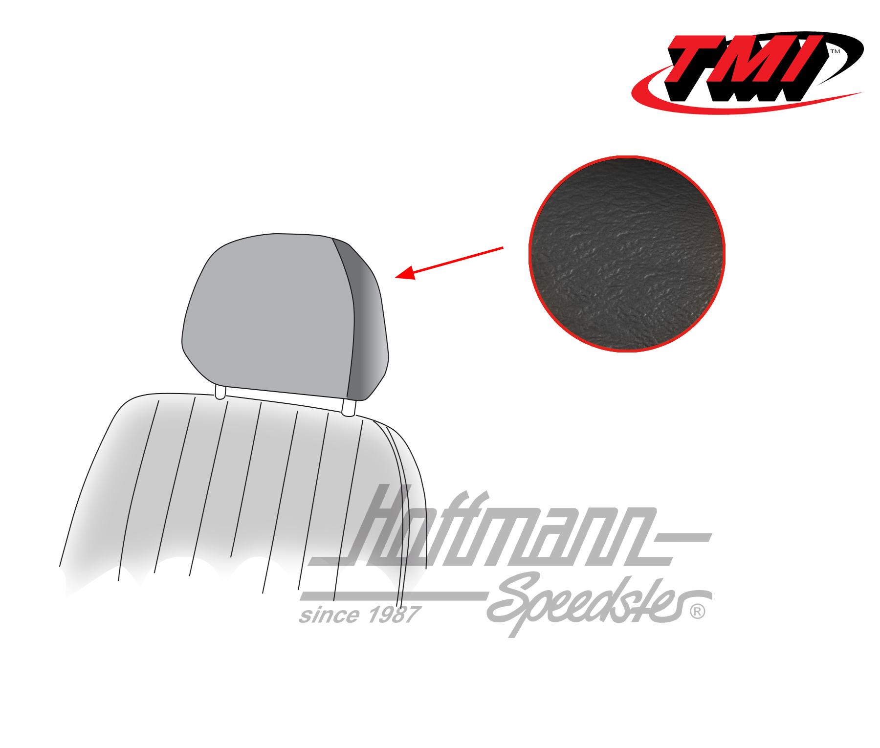 Headrest covers, Karmann Ghia, 69-74, black | 43-1530-11 | 066-0079-40