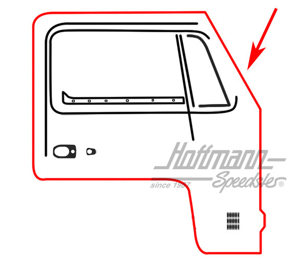 Door seal, Bus T2, 8.67-7.79, right, Reproduction | 211 831 722 D | 090-6102-12