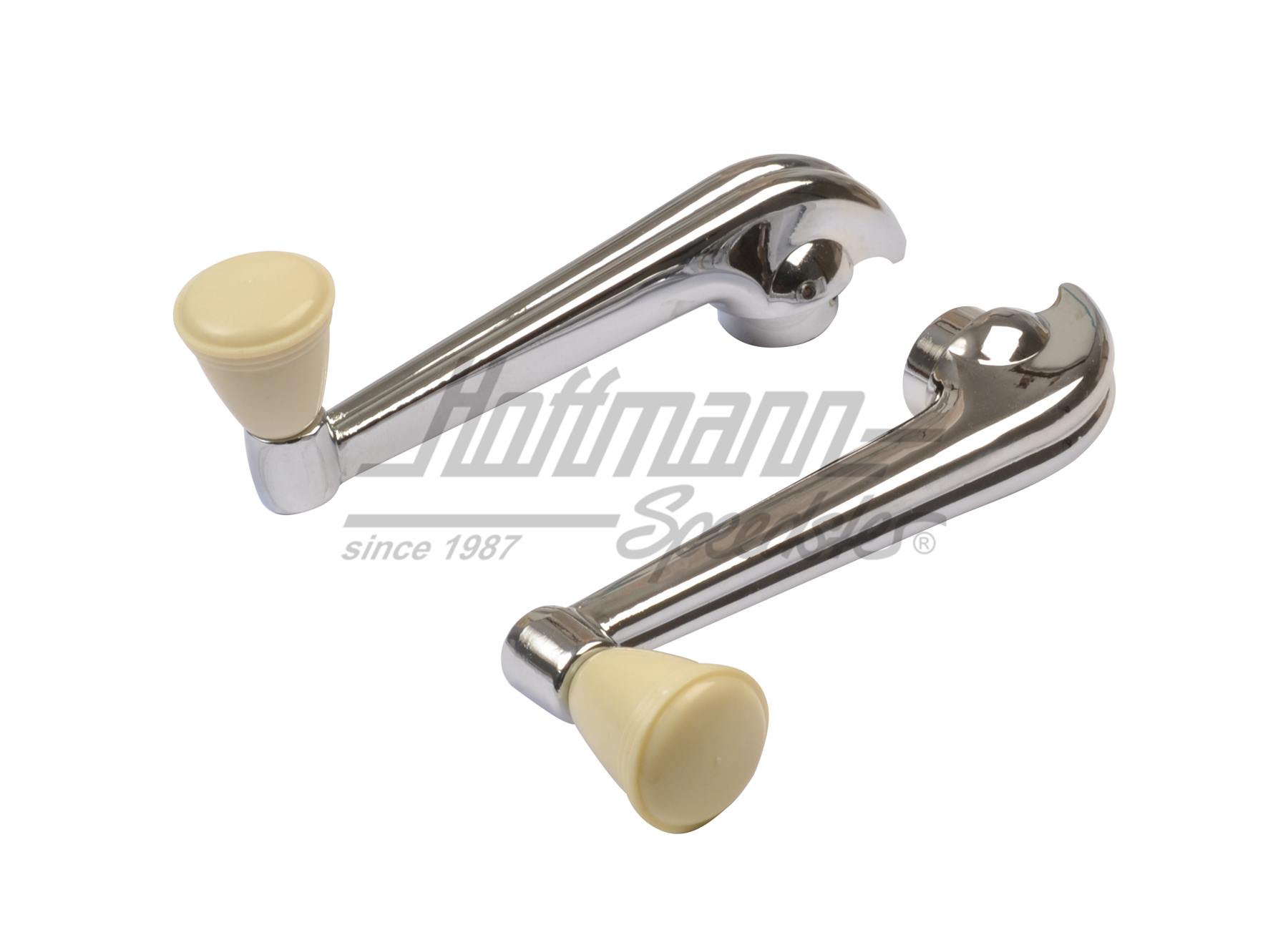 Window winder, chromed/off-white, old shape                                                         