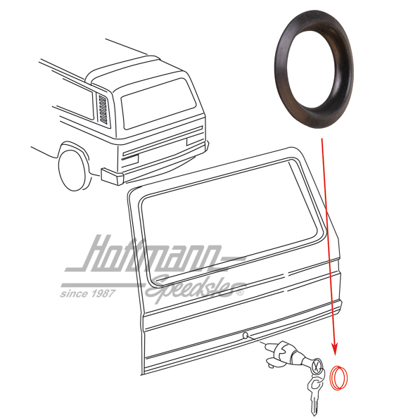 Seal, hatchback lock, 12.83-7.92 | 251 829 233 | 350-6050