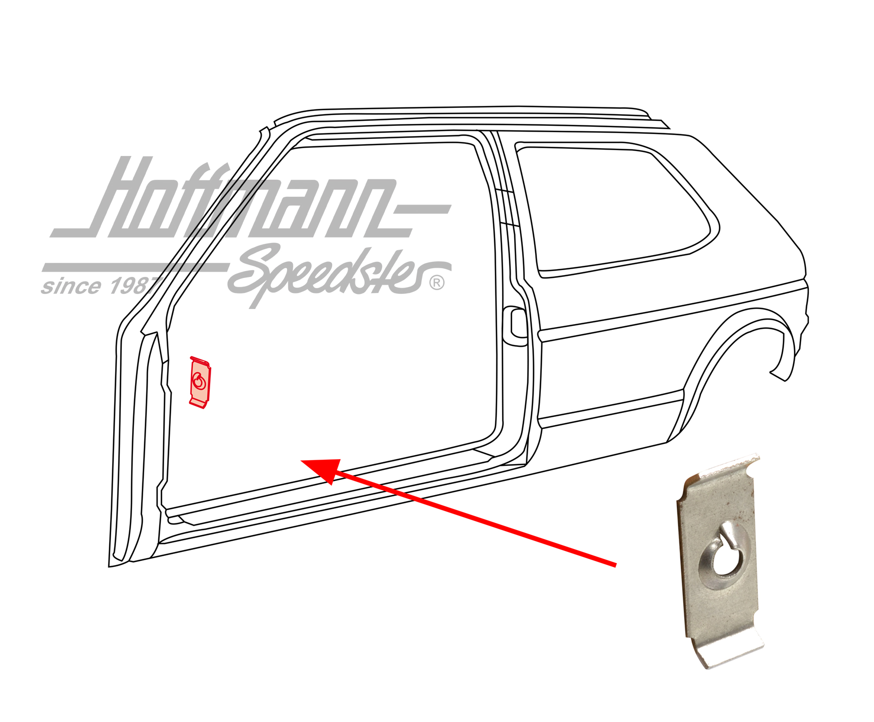 Press hole nut, A-pillar/body | 171 805 445 | 180-1920-60