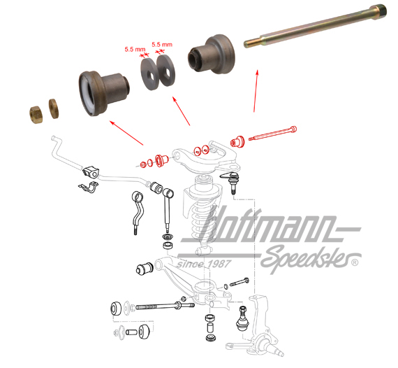 Attachment kit, transverse control arm, upper, 5.5mm |  | 330-1168-08