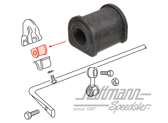 Rubber mount, stabilizer, rear, 15mm                                                                