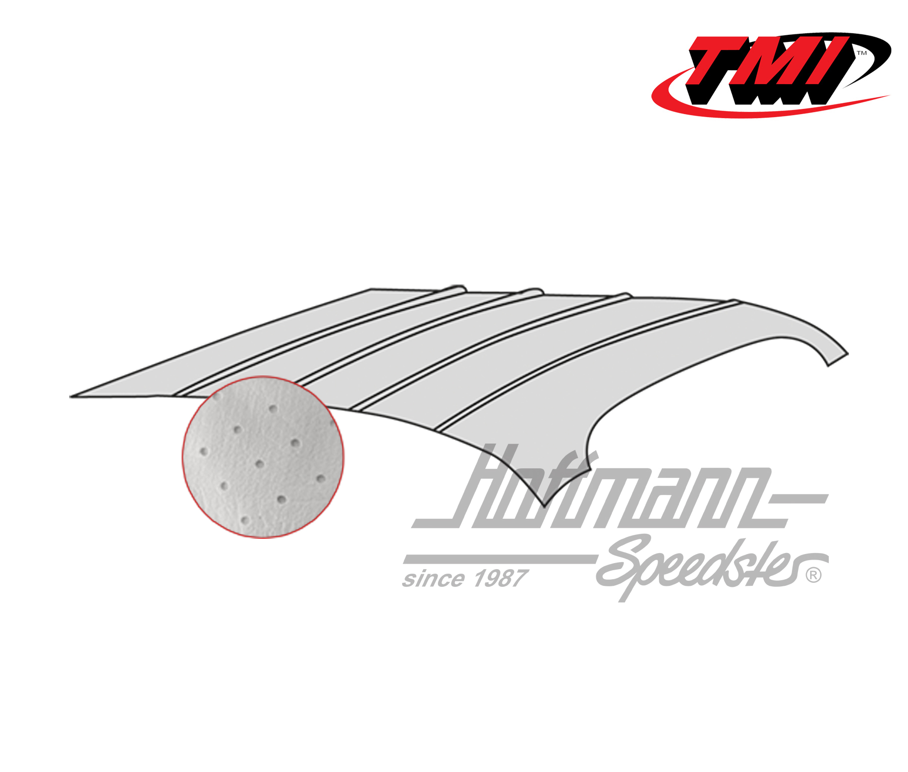 Headliner, Karmann Ghia, -.74, perforated, grey | 20-1510-46 | 066-0100-30