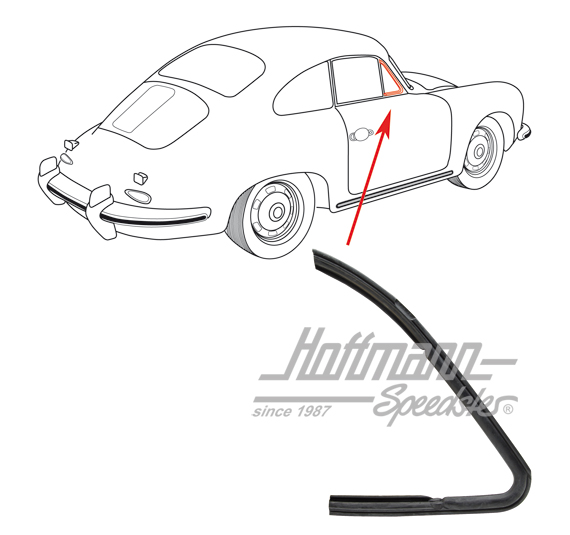 Seal, vent window, 356 Coupé, right                                                                 