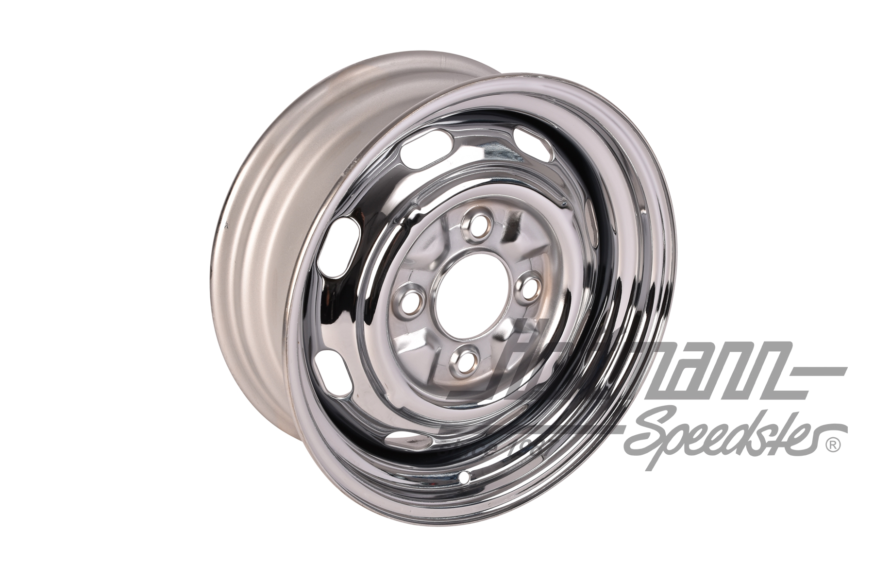 Steel wheel, chromed, 5.5x15, ET/offset 25 | VW 36 C | 070-8030