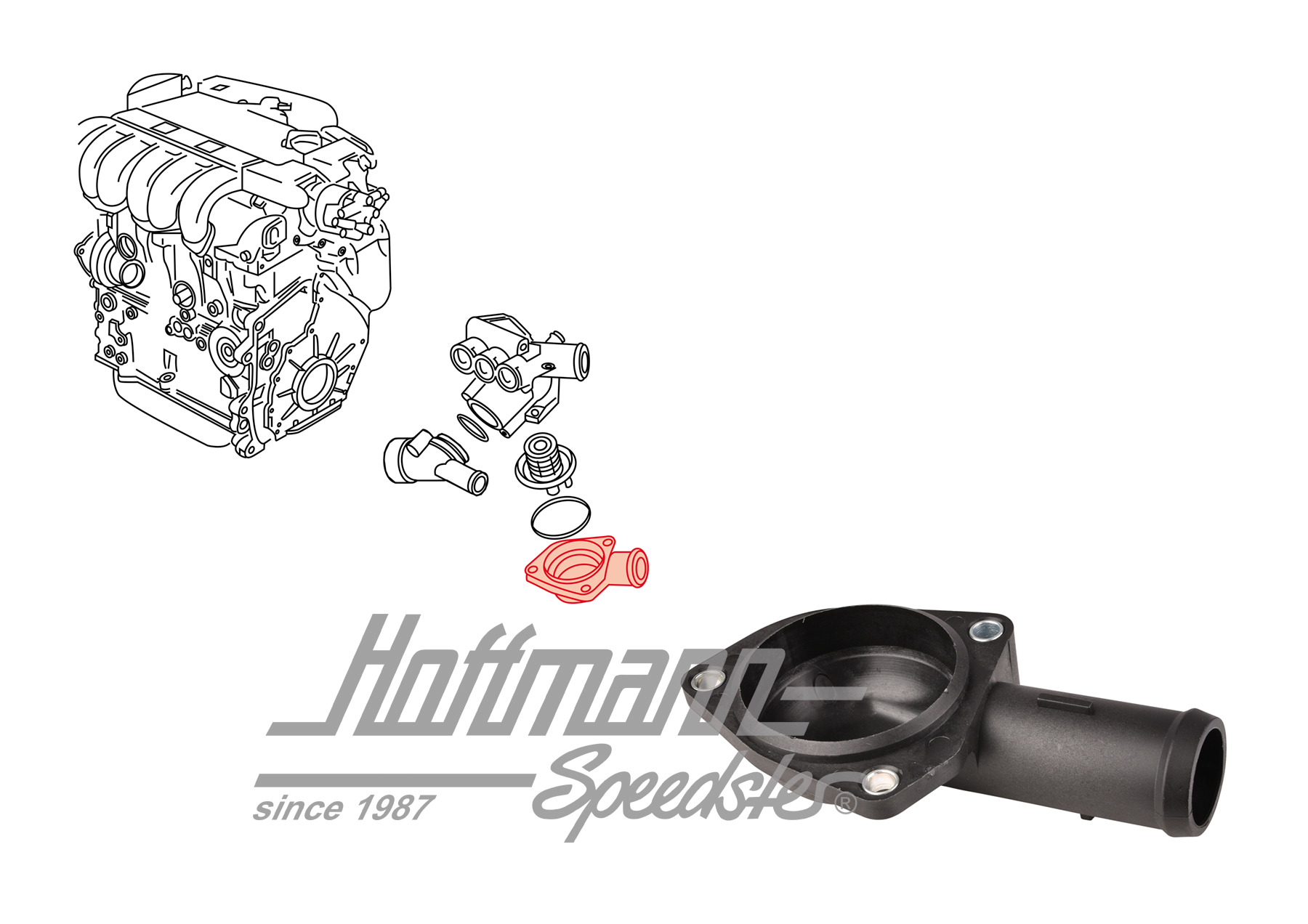 Pipe socket, Bus T4 VR6/Golf 3 VR6 | 021 121 121 A | 401-1980-33