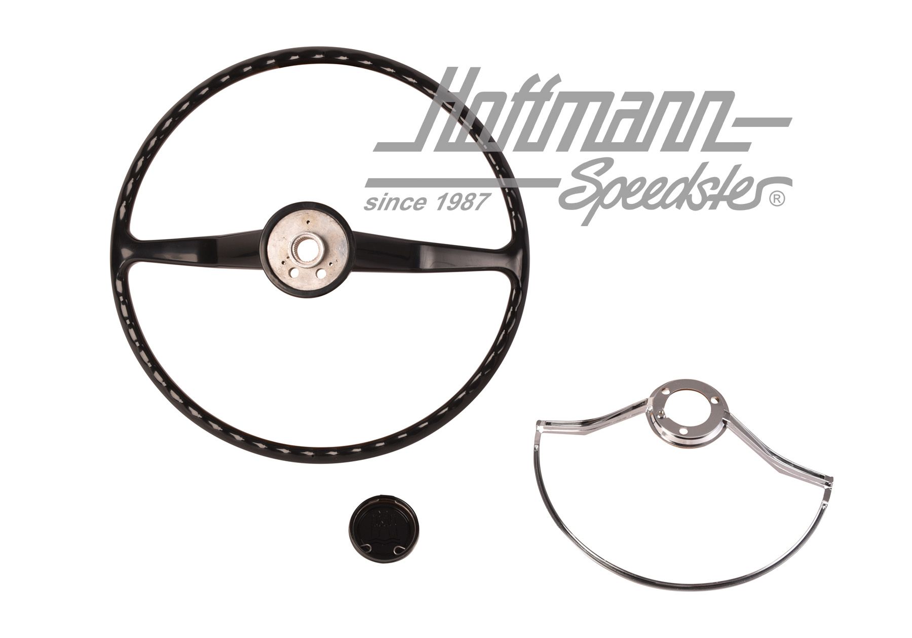 Steering wheel, complete, 8.61-7.71, black                                                          