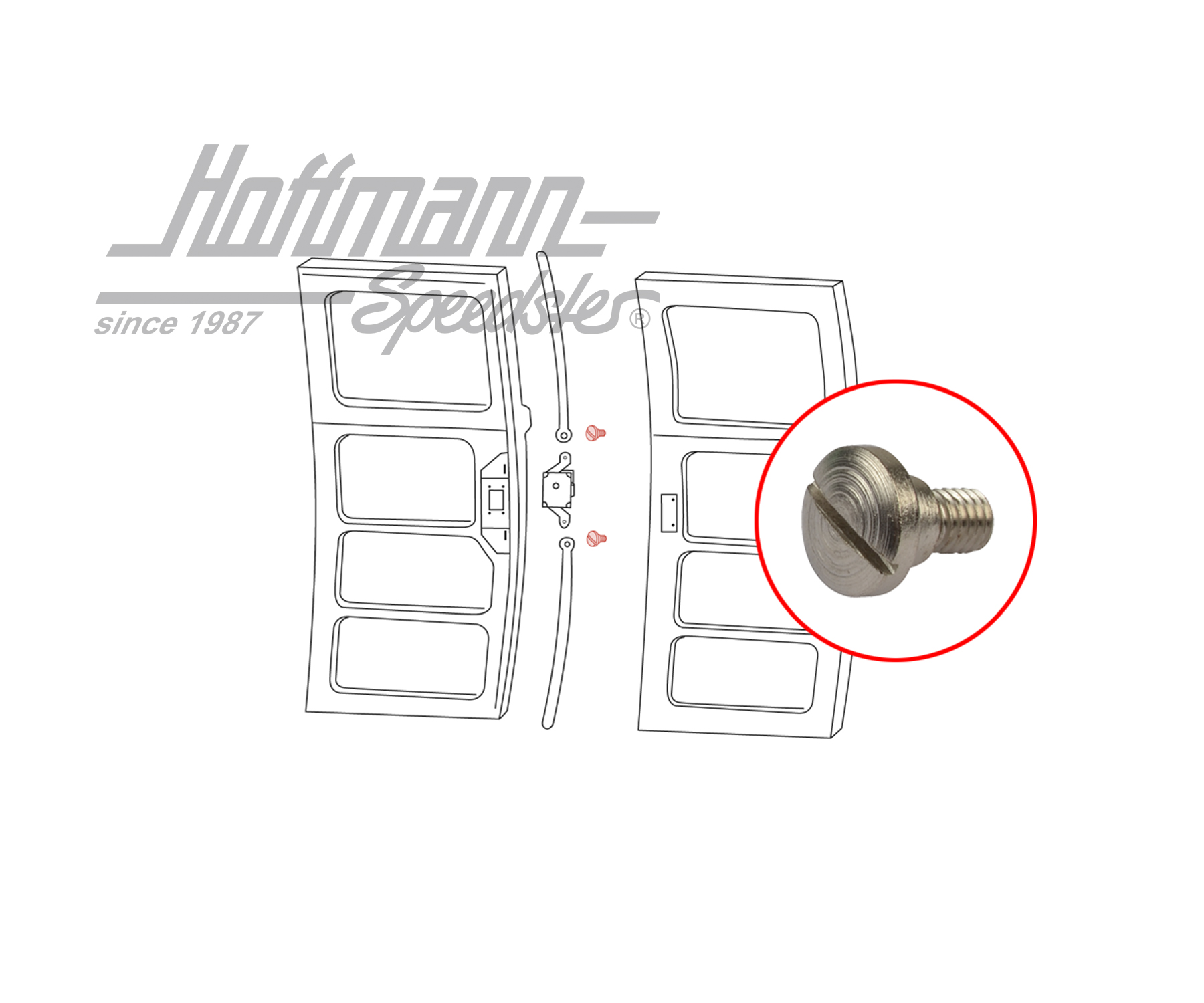 Screw, lock bar, hinged door | 211 841 681 | 089-4258-60