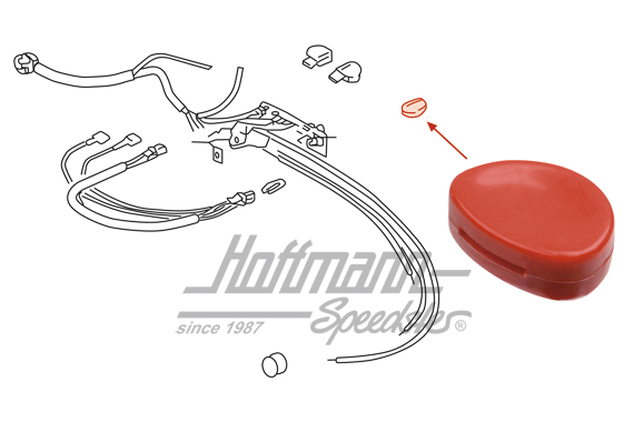 Heater control knob, upper, 911, 69-85, red                                                         