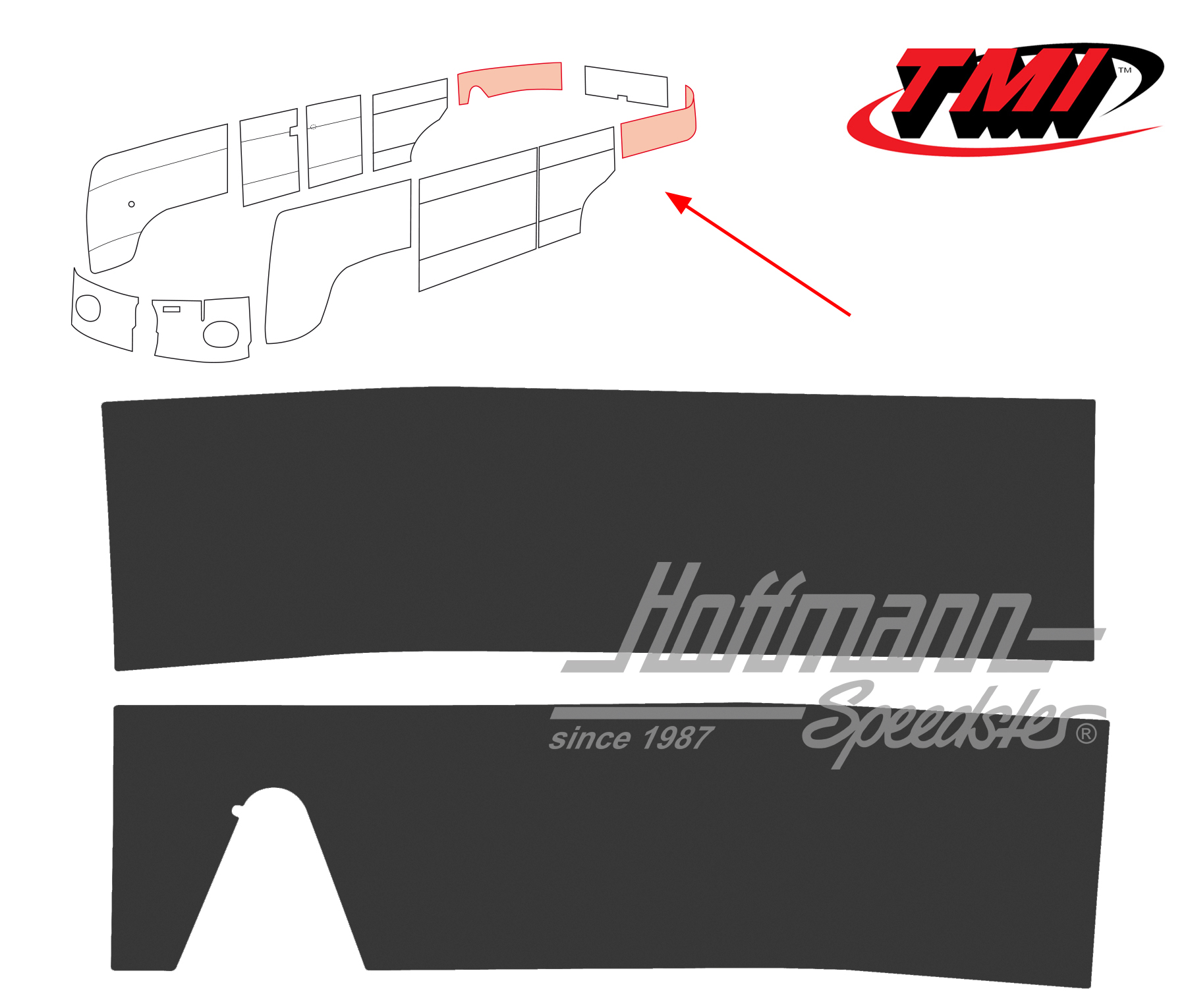 Side panels, rear, 62-67, black | 10-2142-11 | 098-0584-01