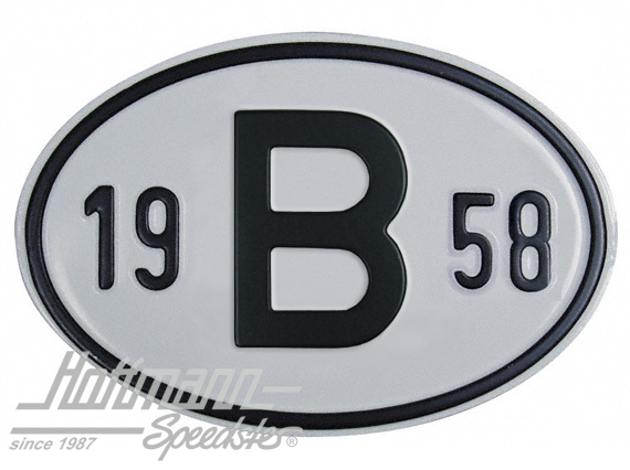 Nationality plate "B", alu, with year 1958 |  | 020-2397-58