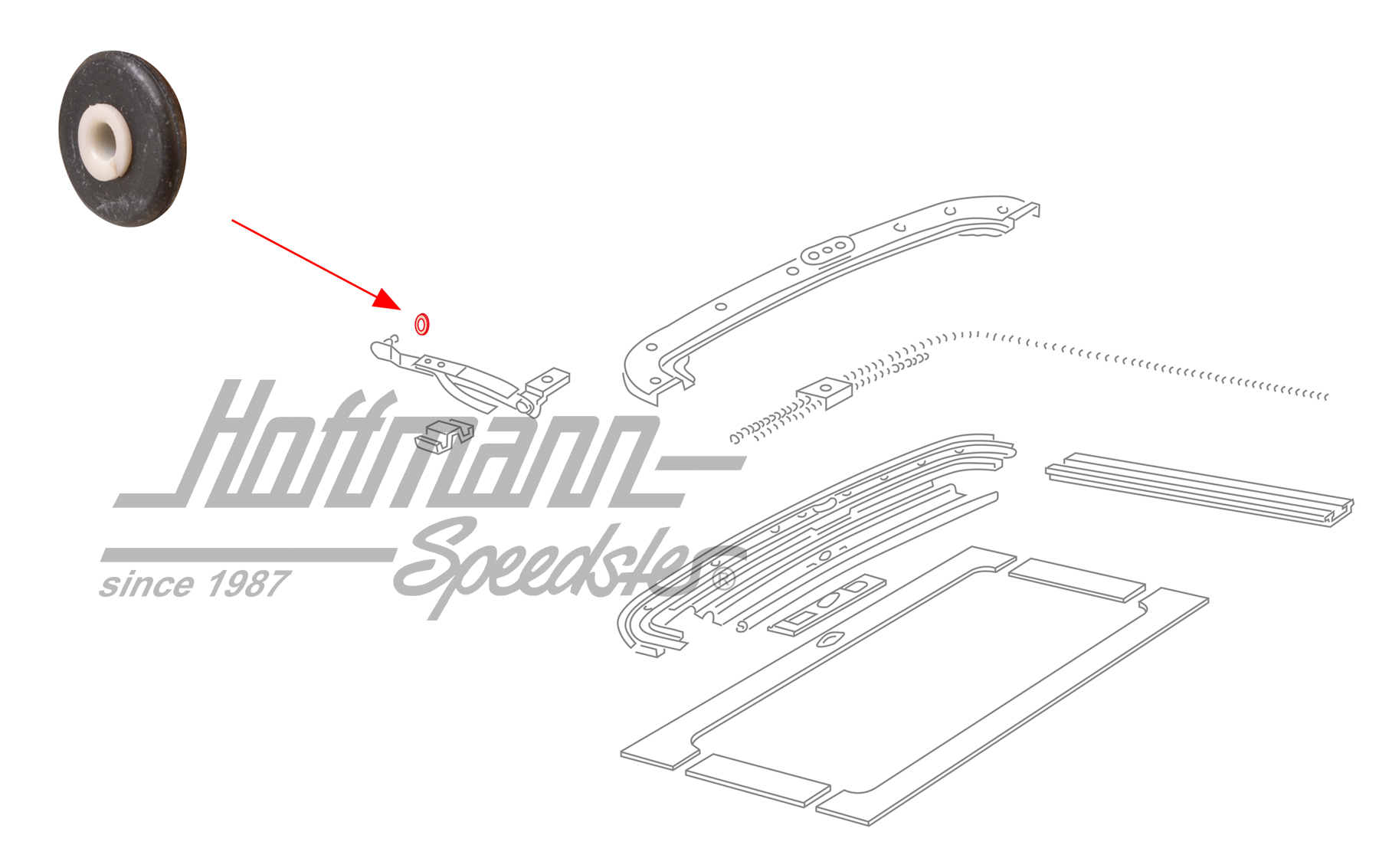 Damping washer, slidingroof, front | 133 877 661 | 020-5498-50
