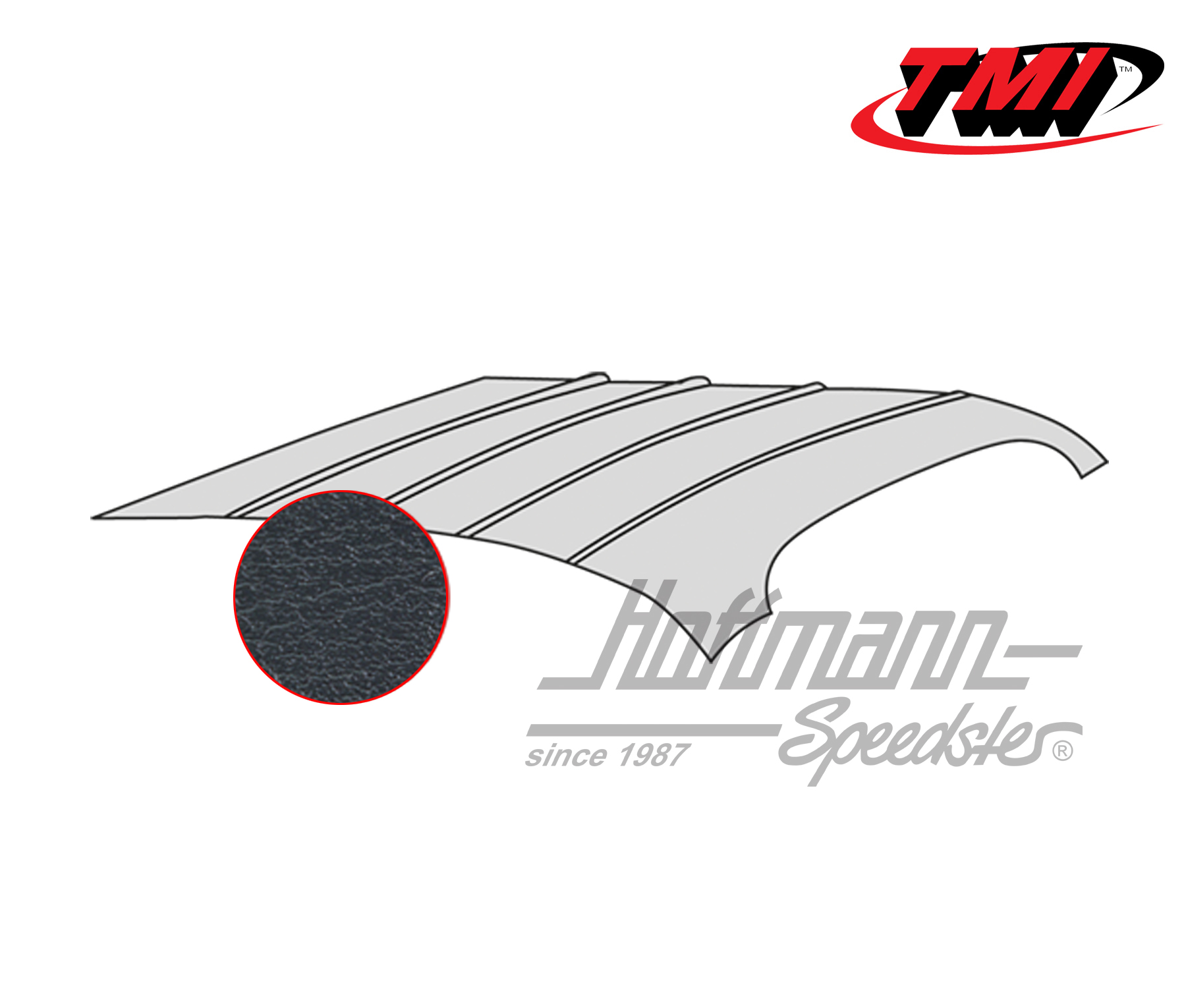 Headliner, Karmann Ghia, -.74, non perforated, black | 20-1510-49 | 066-0100-50