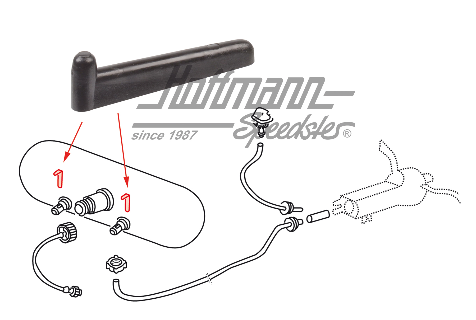 Mounting pin, washer tank, 8.67-9.80 | 111 955 467 | 020-4190-38