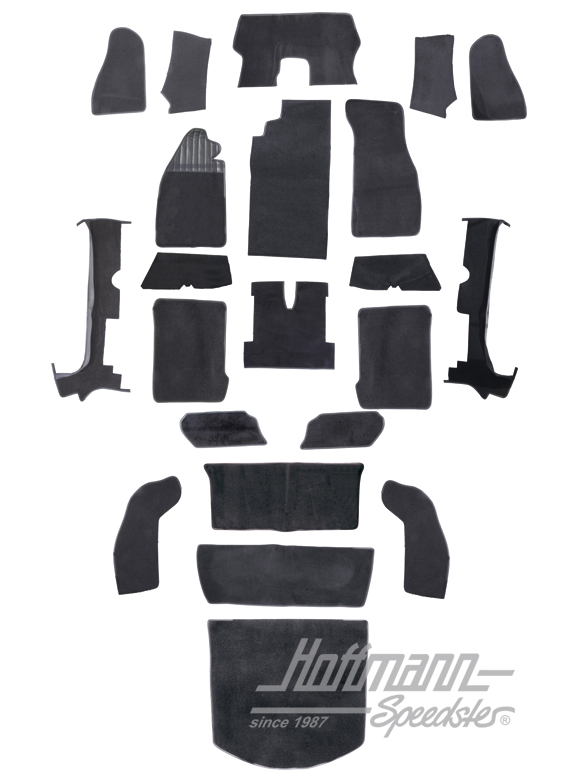 Carpet kit, Beetle Convertible, 1303, grey |  | 026-6123