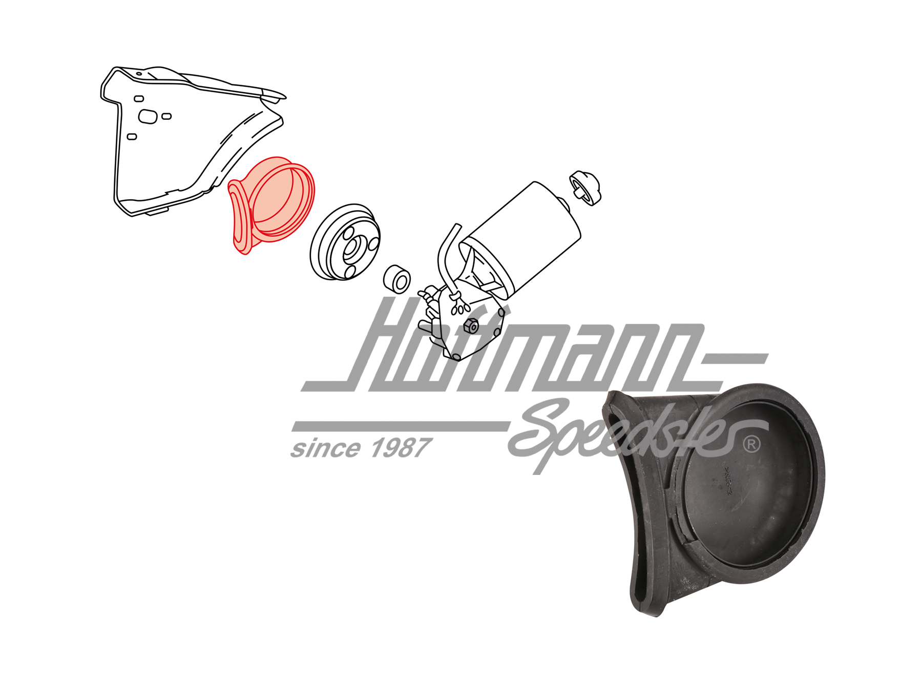 Cap, headlight linkage, 914, left                                                                   