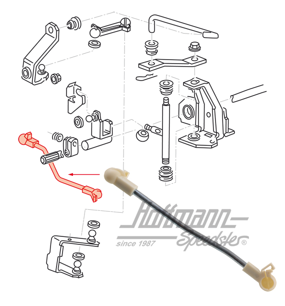 Shift rod, long/transverse, 4/5-speed | 191 711 574 | 207-2112