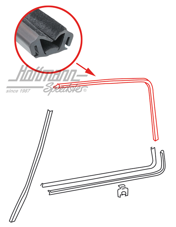 Guide profile, wind-up window, without groove | 171 837 439 D | 180-7014