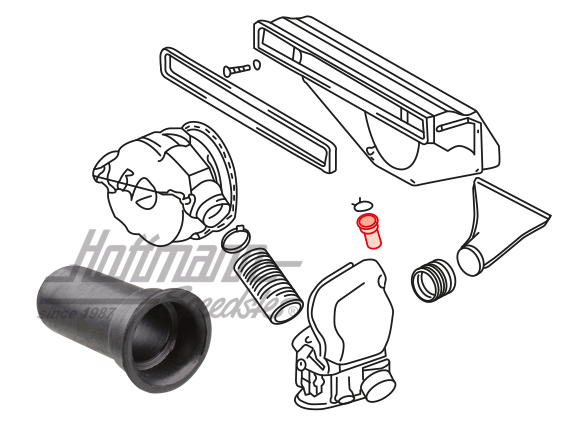 Drain hose, blower box, 911/912 | 901 571 326 32 | 515-0875