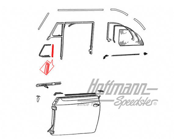 Vent-window flap seal, -7.64 | 151 837 629 | 020-5064