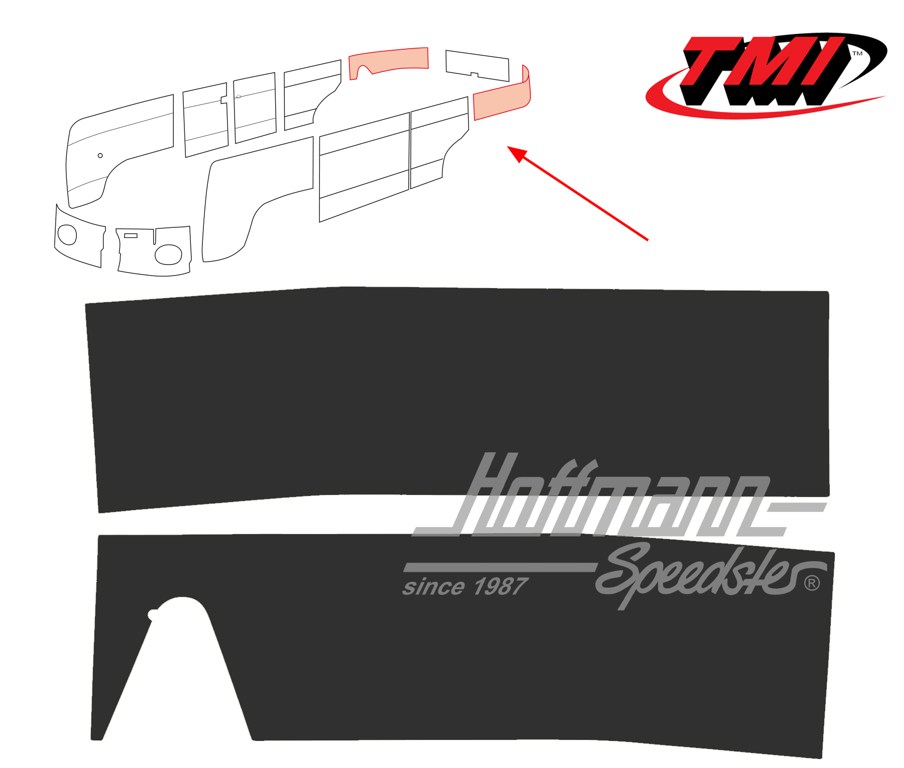 Side panels, rear, 55-62, black | 10-2141-11 | 098-0582-01