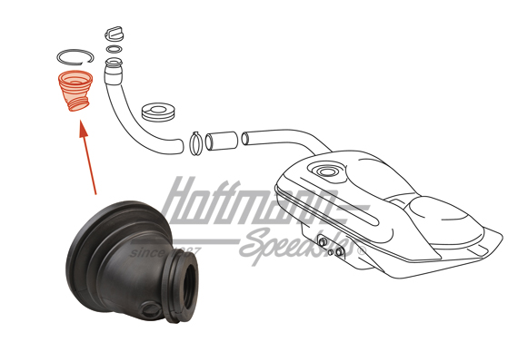 Seal, tank filler neck, 911/912 | 901 201 591 21 | 530-2208