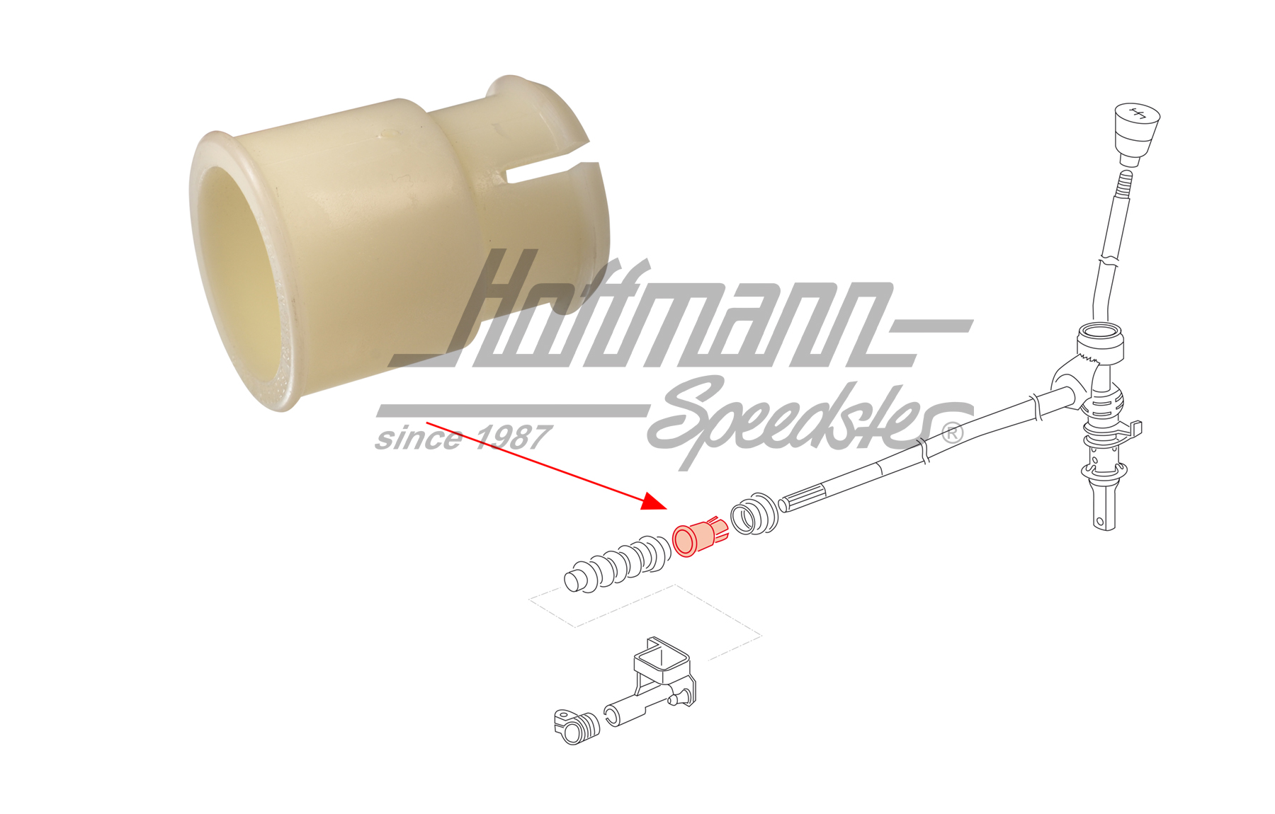 Bushing, shift-rod guide, 1.1-1.3 | 171 711 191 | 170-2118-24
