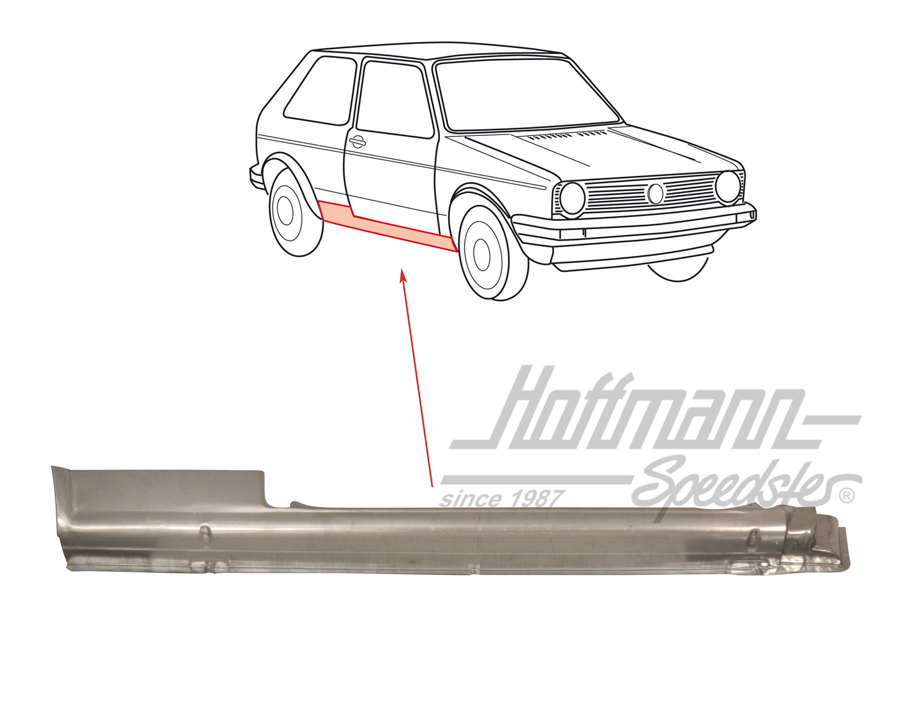 Rocker panel, 2-doors, .78-, right | 620 12 2 | 185-2232