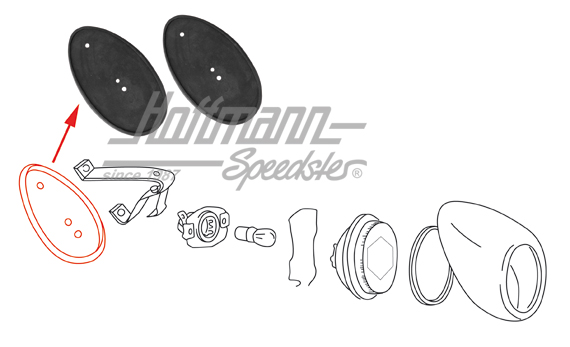 Tail-light rubber, 8.55-7.61 | 111 945 191 B | 020-5117-06