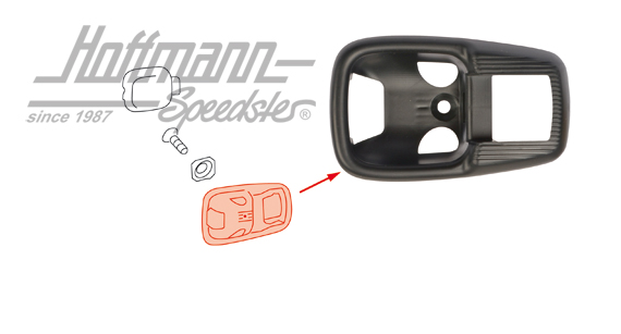 Door pull screen, plastic/black, 8.63- | 111 837 239 BBK | 020-2324