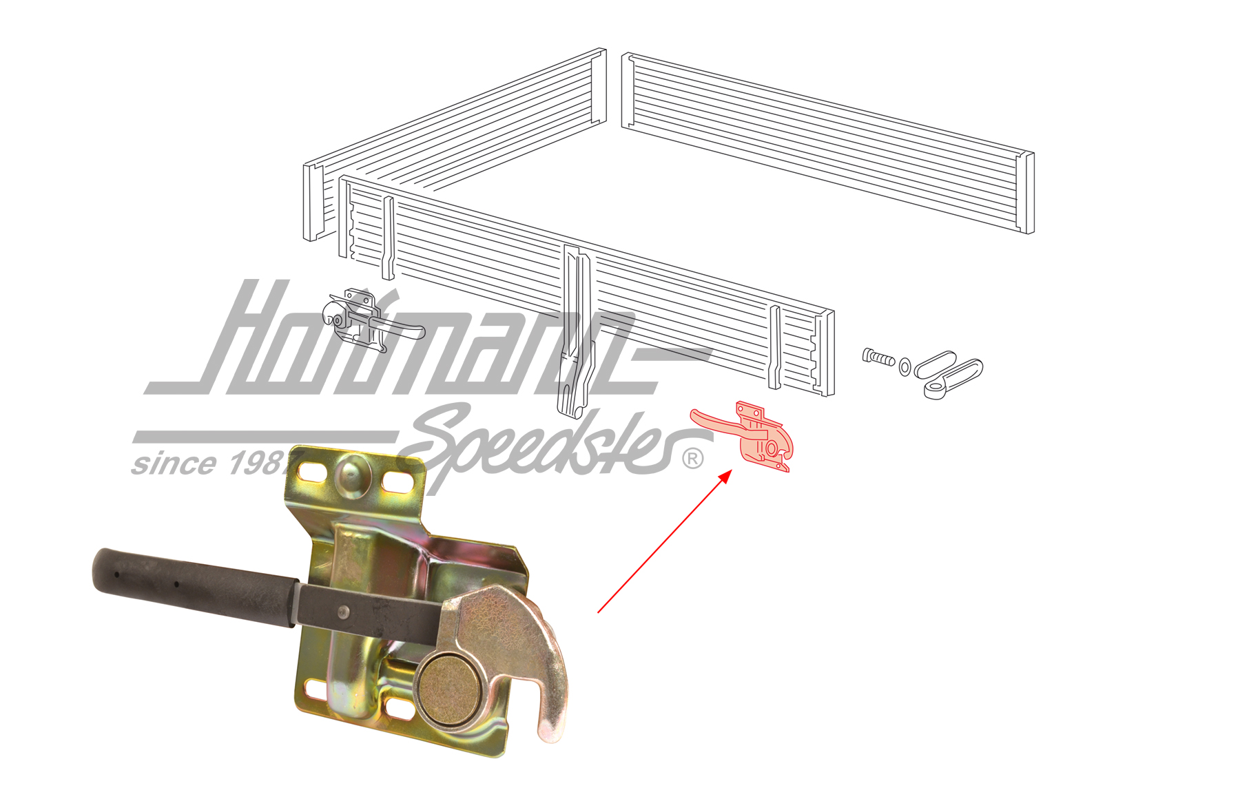 Closure hook, front right/rear left | 245 829 454 | 370-5310-02