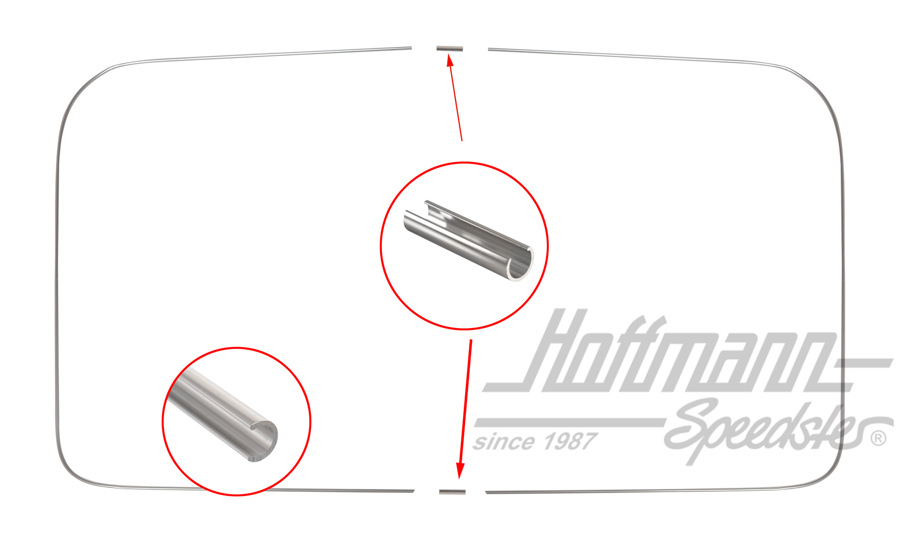 Ornamental frame, aluminium, rear window, hatchback | 315 853 355 A | 069-8454