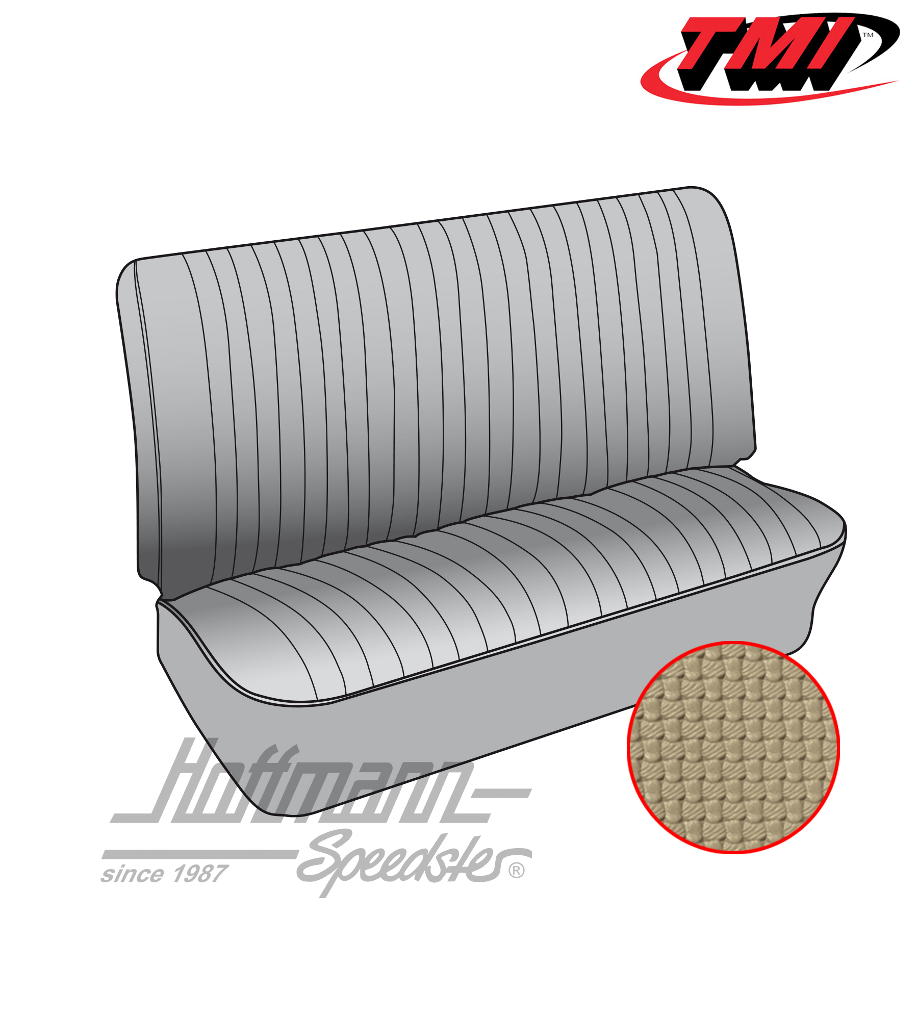 Seat upholstery, central bench 3/4, 50-66, beige | 43-2119-04 | 098-0663-30