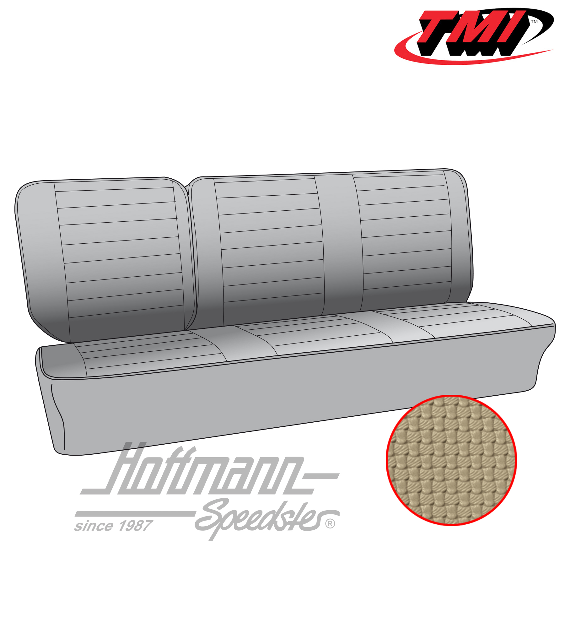 Seat upholstery, central bench 1/3, 73-79, beige | 43-2126-04 | 098-0655-30