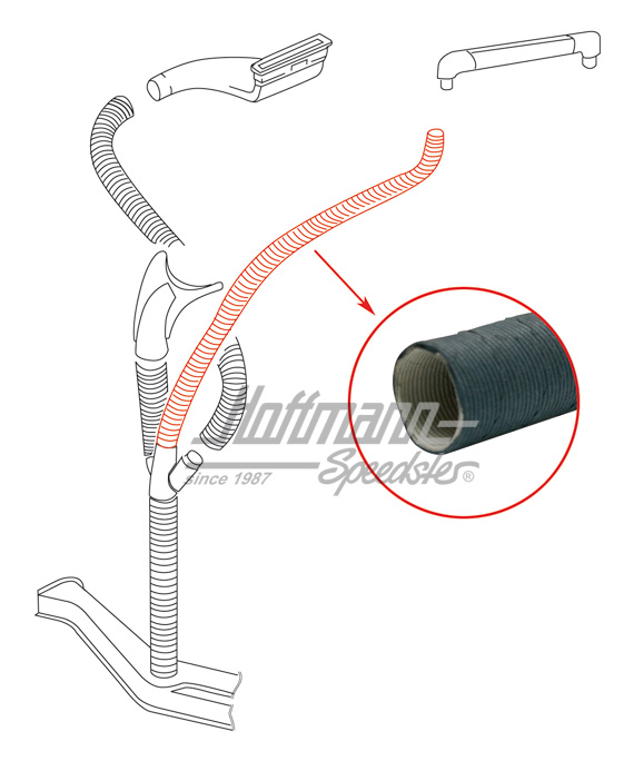 Heater hose, cardboard, ø 24.5mm | 211 255 359 | 020-0915-03