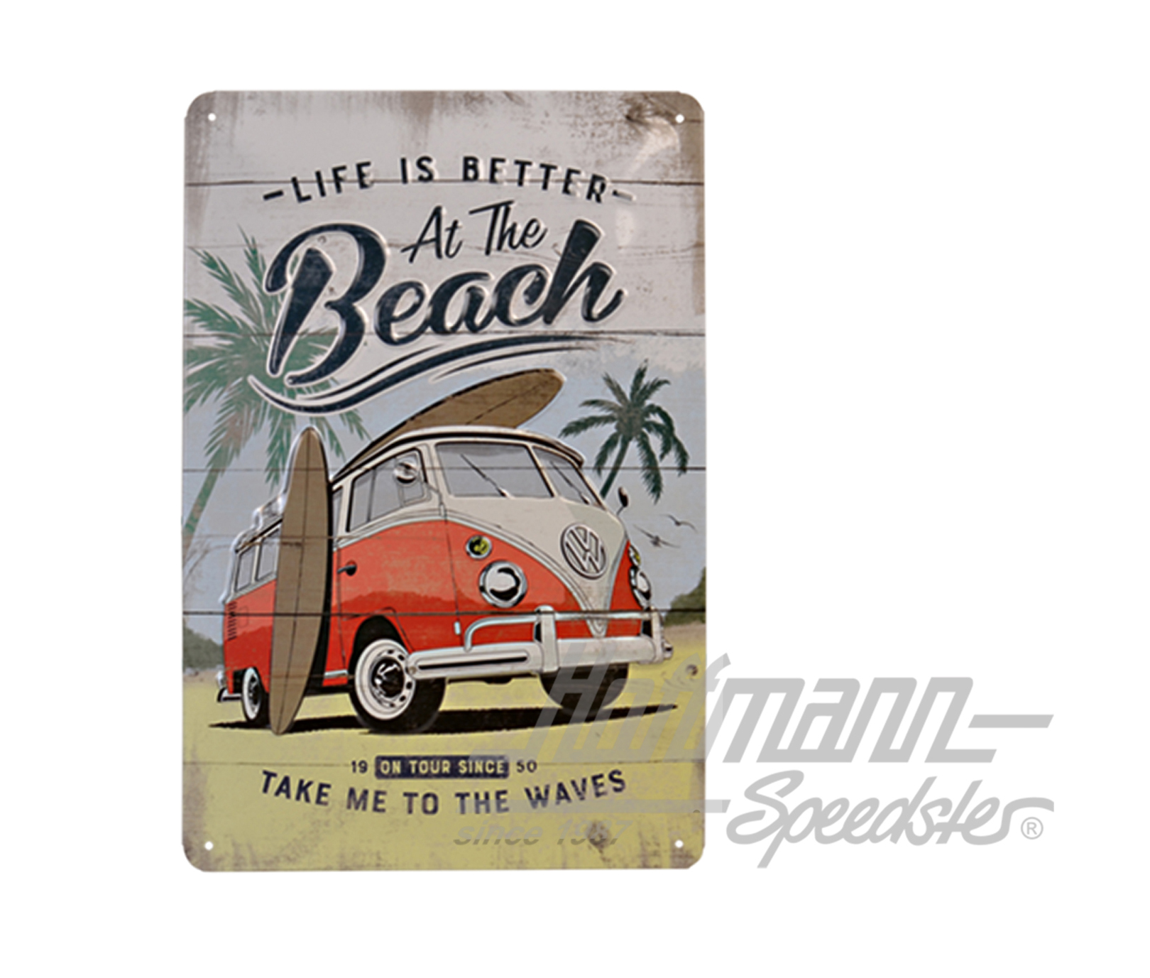 Metal sign, VW Bulli Beach, Bus T1 |  | 021-0176-32