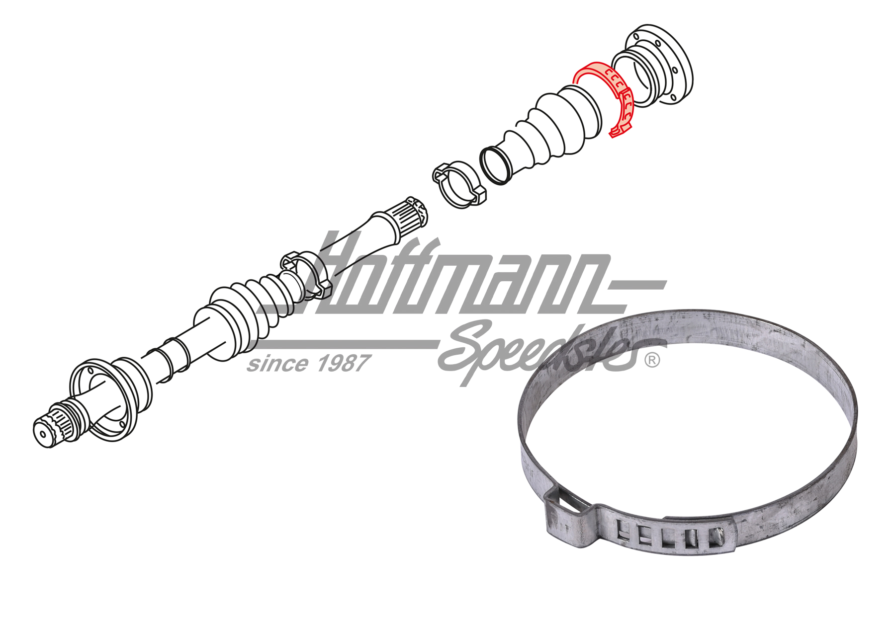 Clamp, axle boot, 64.5mm | 211 501 157 | 010-2588-35